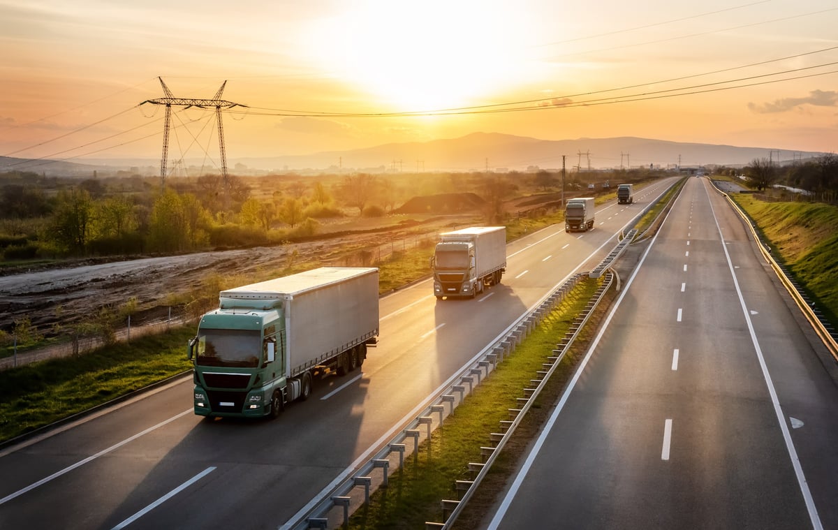 Indian highway infrastructure with cargo transportation