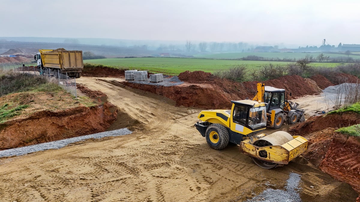 Construction equipment road building